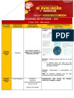 CRONOGRAMA DE ESTUDOS - AV3, 3º Ano