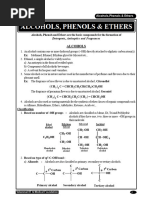 Alcohols, Phenols & Ethers Synopsis