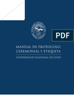 Manual de Protocolo, Ceremonial Y Etiqueta: Universidad Nacional de Cuyo