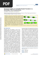 Sontti Atta 2019 Numerical Insights On Controlled Droplet Formation in A Microfluidic Flow Focusing Device