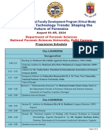 Schedule For International FDP, August 2024