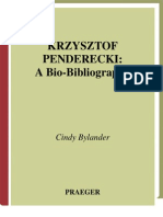 Krzysztof Penderecki: A Bio-Bibliography: Cindy Bylander