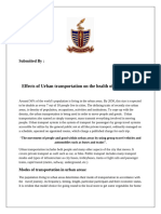 Effects of Urban Transportation On The Health of The Residence