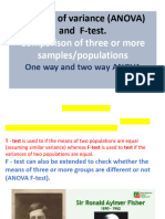 Analysis of Variance ANOVA