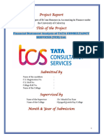 Financial Statement Analysis of TATA CONSULTANCY SERVICES (TCS) Ltd.