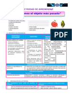 Mat 1° - Sesión 18 de Junio - Buscamos El Objeto Más Pesado