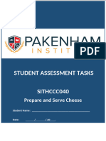 SITHCCC040 Student Assessment Tasks