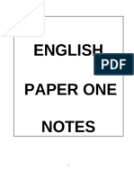 English Paper One Notes 2022