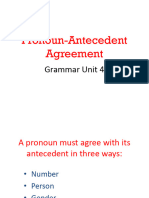 9th Grade Pronoun-Antecedent Agreement Review