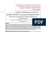 Comparision Studies On Adsorbants For Removal of Hardness From Water by Using Newly Prepared Zeolite