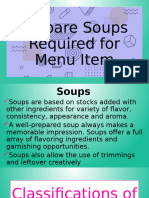 Prepare Soups Required For Menu Item