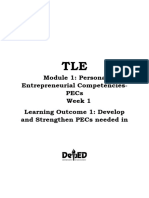 Module 1: Personal Entrepreneurial Competencies-Pecs Week 1 Learning Outcome 1: Develop and Strengthen Pecs Needed in