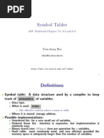 Symbol Tables: ASU Textbook Chapter 7.6, 6.5 and 6.3