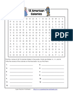 13 Colonies Wordsearch - 13COL