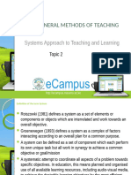 Systems Approach To Teaching and Learning