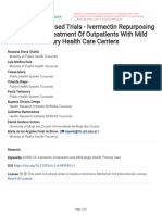 Cluster Randomised Trials - Ivermectin Repurposing For COVID-19 Treatment of Outpatients With Mild Disease in Primary Health Care Centers