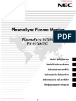 NEC 61XM3 61 Plasma TV Manual