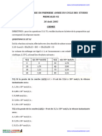 Sujet Chimie FMSB 2005