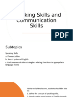 Speaking Skills and Communication Skills