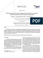 Phyocyanin Extraction From Microalgae Spirulina Platensis Assisted by Ultrasound Irradiation: Effect of Time and Temperature