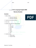 Revision 2024 IGCSE First Language English 0500