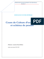 COURS DE CULTURE D'OUVERTURE ET SCHEMA DE PENSEE 2e Annã©e 2021-2022