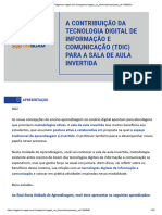 A Contirbuição Da Tecnologia Digital de Informação e Comunicação para Sala de Aula Invertida