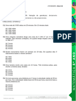 ATIVIDADE 32 - Razao e Proporcao Grandezas Diretas e Invesamente Proporcionais