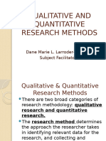 Qualitative and Quantitative Research Methods