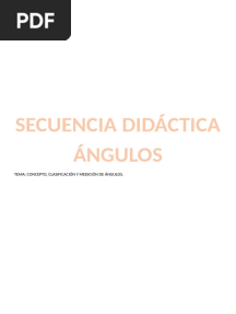 Secuencia Didáctica Ángulos