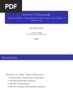 JN24 M1AC Lecture 2 Polynomials (Handout) - 1