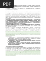 Resumen DAVINI, Ma. Cristina (1995) - La Formación Docente en Cuestión: Política y Pedagogía, Bs. As., Paidos, Cap. 4