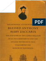 The Apostolic Letter of Leo XIII On Blessed Anthony Zaccaria