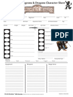 AD&D Character Sheet Forgotten Realms 2006 - Front