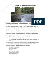 Contaminación de Los Ríos Con Petróleo