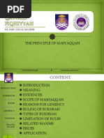 Principle of Masyaqqah