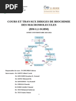 TD Biochimie Des Macromolecules - 2023-2024