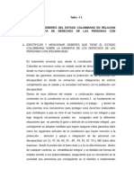 Determinar Los Deberes Del Estado Colombiano en Relacion Con La Garantia de Derechos de Las Personas Con Discapacidad