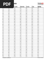 Weekly Half Hourly Schedule