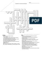 Creative Arts Crossword