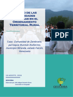 Impacto de Las Festividades Religiosas en El Ordenamiento Territorial Rural - Comunidad de Zambrano