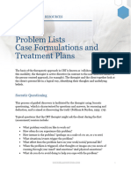 Problem Lists, Case Formulations and Treatment Plans