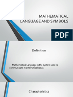 2.) Mathematical Language