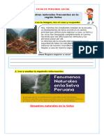 Ficha PS Mier 21 Desastres Naturales de La Selva 933623393 Prof Yessenia