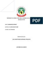 Working Principle of Air Cond. PHY205