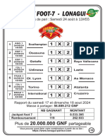 Programme JACKPOT FOOT 7 Du Sam. 24 Au Dim 25 Aout 2024 Fin