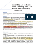 Investigation On High MN Austenitic Lightweight Steels Weldability Via GTAW Overlay Welding and Butt-Welding Operations.