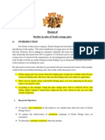 Reason of Decline in Sales of Nestle Orange Juice 1) : I. Research Objectives