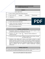 Advanced Intermediate English Programme (II Semester) - Miss Azucena