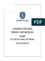 Summer Internship Booklet For PGDM Batch 23-25